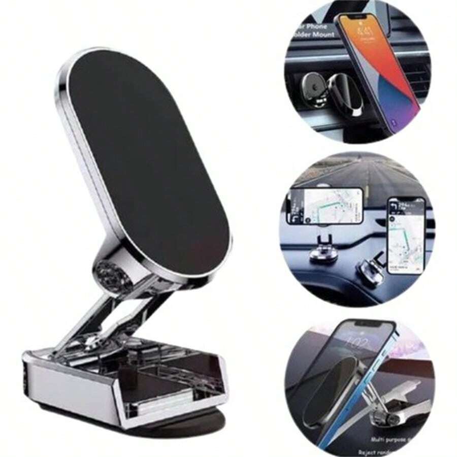 Strong Magnetic Car Phone Holder Rotatable Foldable Cell Phone Smartphone High Quality - 銀色 - 查看 1