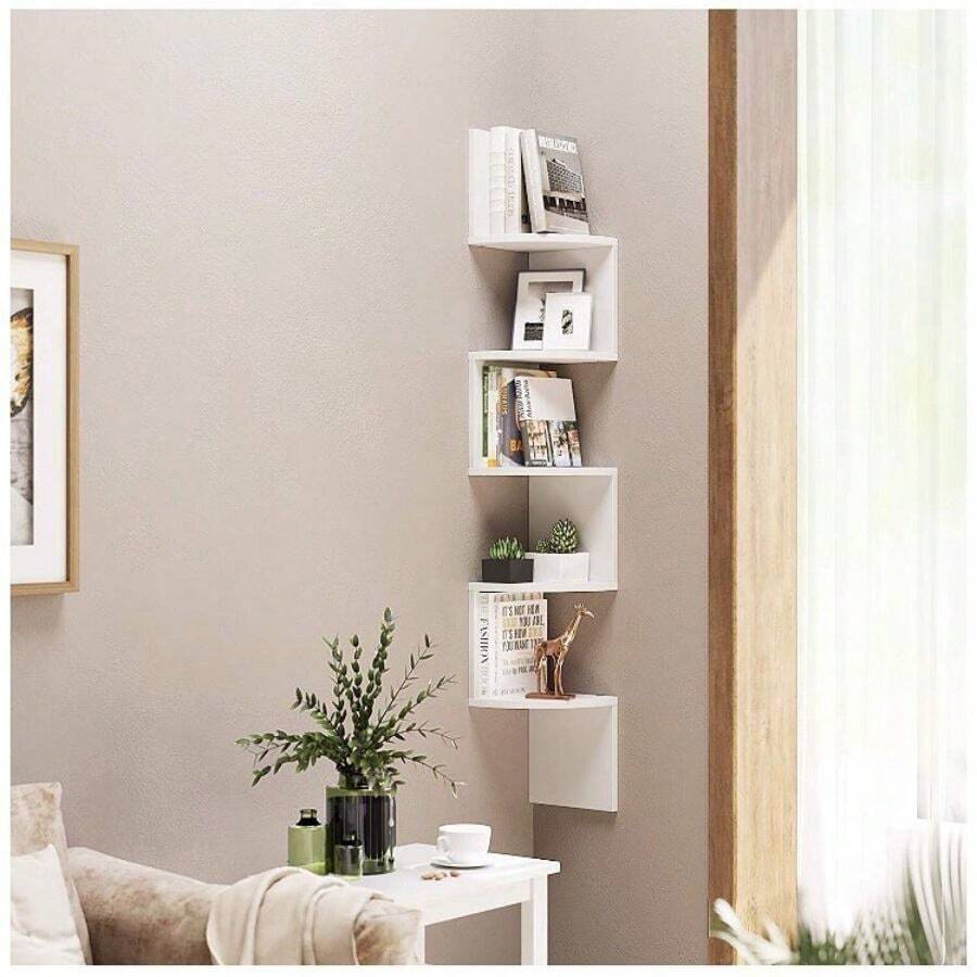 Estante Esquinero Flotante De 5 Niveles, Estante - Blanco - Ver 1