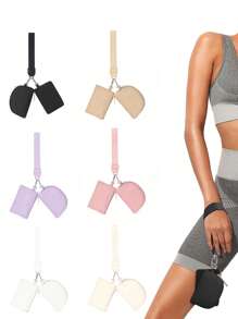 1 pieza Billetera llavero de doble bolsillo, Monedero de muñeca mini, Monedero portátil desmontable con correa para la muñeca, Carteras pequeñas, Bolsas de almacenamiento mini que ocupan menos espacio y son talla grande ligeras. Se puede guardar fácilmente en bolsillos, mochilas y bolsos, y es un excelente accesorio para diferentes escenarios como viajes, fitness y compras - Color rosa + beige