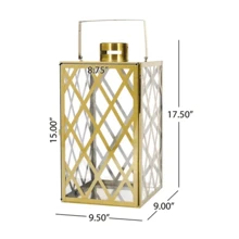 ANTON 14"H STAINLESS STEEL LANTERN