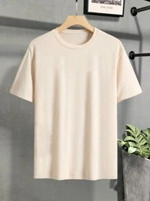 Camiseta estampada tie-dye para hombre, camisa casual suelta de verano Camiseta informal de corte holgado para hombre con diseño estampado del alfabeto británico Camisetas de hombre - Albaricoque - Ver 2