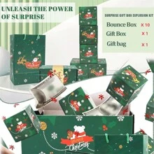 1 pieza Set de caja de salto sorpresa de Navidad, caja de regalo con salto creativa para regalo de cumpleaños plegable - Multicolor - Ver 15