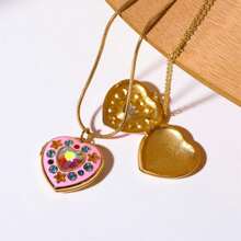 1PC  Dopamine Heart-Shaped Pentagram Necklace Suitable For Campus Friend Parties - Multicolor - View 5