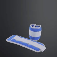 Un par de bolsas de arena para las piernas para mallas de entrenamiento con soporte de peso. Para hombres y mujeres, ajuste universal para manos y pies. Tejido compuesto de buceo, amigable con la piel, pies ajustables, opción de carga para entrenamiento de fitness y carrera sin desgaste. - Azul - Ver 12