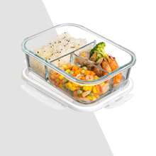 Madebyblanc 1pc Microwave Can Heat Glass Lunch Boxes For Office Workers, Lunch Boxes For Refrigerators, And Large Capacity Fresh-Keeping Bowls With Rice And Meal Boxes,Kitchen,Christmas Gift