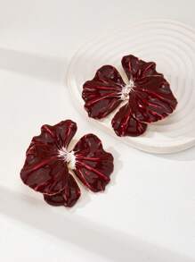 1 对夸张金属花瓣耳钉，适合女性情人节、妈妈、母亲、母亲节、礼物 - 棕色 - 查看 2