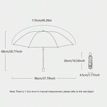 1 件优雅铝箔羽毛图案雨伞，8 骨黑色防紫外线可逆折叠遮阳伞，两用遮阳防雨伞，女士创意遮阳伞，防水，适合旅行，摄影道具 - 彩色 - 查看 2