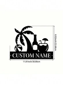 One Iron Art Customized Beach Juice Wall Art For Personalized Home Decoration. A Dolphin For Bedroom Decoration Sign Suitable For Porch, Terrace And Gifts. Birthday Graduation