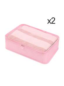 1入組帶拉鍊的大型布料收納袋 - 非常適合存放被子、毛毯、寢具、枕頭和衣物 - 可折疊且寬敞的容器，方便家居組織，大容量的包裝立方體和行李箱組織者，適合家居和旅行 - 便捷且節省空間的解決方案