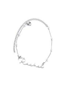 1 CÁI Tên tùy chỉnh Vòng chân ngọc trai cho phụ nữ Sang trọng Thanh lịch Màu vàng 18K Thép không gỉ Cá nhân Tùy chỉnh Tên tiếng Anh Vòng chân ngọc trai Món quà trang sức thời trang cho gia đình cho bạn bè - Mùa thu bạc - Xem 5
