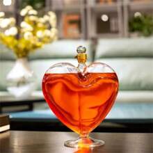 1 pièce Carafe en forme de cœur pour bouteille de vin, de whisky, de vodka, de saké, de shochu, décoration cadeau, convient pour l'eau potable, le lait, l'avoine, le thé, le jus, le petit-déjeuner, le café, les boissons, etc. Convient pour la cuisine, le restaurant, le bar, les fêtes, les réunions, les cadeaux pour petit ami, père, Noël, décoration de fête, anniversaire