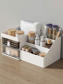 1pc 桌面收纳盒 笔筒 手机收纳 美妆收纳 化妆品整理架 化妆品展示架 学生宿舍收纳盒 文具收纳 适用于笔 小工具 化妆品 彩妆蛋 粉扑 口红 眼影 多功能收纳盒 - 彩色 - 查看 4