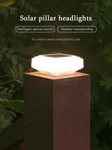 太阳能LED柱灯，防水，防风，适用于家庭、花园、庭院、别墅、户外通道、现代门柱灯