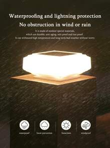 太阳能LED柱灯，防水，防风，适用于家庭、花园、庭院、别墅、户外通道、现代门柱灯