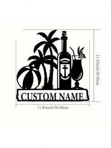 One Iron Art Customized Beach Juice Wall Art For Personalized Home Decoration. A Dolphin For Bedroom Decoration Sign Suitable For Porch, Terrace And Gifts. Birthday Graduation