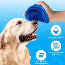 1入組矽膠寵物沐浴刷，可調圓柄按摩刷，適用於按摩和清潔狗和貓！ - 彩色 - 查看 10