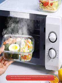 1pc Microwave Can Heat Glass Lunch Boxes For Office Workers, Lunch Boxes For Refrigerators, And Large Capacity Fresh-Keeping Bowls With Rice And Meal Boxes,Kitchen,Christmas Gift - Multicolor - View 8