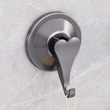 吸盘挂钩粘胶，强承重，免钻，轻奢浴室浴室挂钩，墙钩，门后防刮钩 - 深灰色 - 查看 3