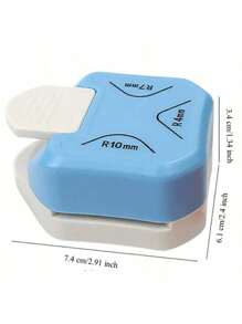 迷你圓角打孔器便攜式造紙切割機孔打機，藝術剪紙工具，適用於卡片照片裁剪 - 藍色 - 查看 6