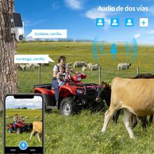 Ojo® Solar Cámara De Seguridad 4mp Hd Wifi Ptz Con Baterías - Blanco - Ver 3