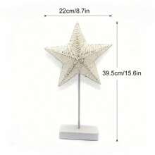 1入球形LED藤編燈飾，星，月，心和聖誕樹藤編設計，配有暖白LED燈和電池供電，藤編製造的裝飾性和創意夜燈，適用於房間，客廳，臥室和事件裝飾（求婚，節日，派對等） - 黃色 - 查看 15