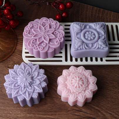 Molde de silicona en forma de flor circular 3D para la fabricación de jabones, velas y artesanía en resina - Herramienta de Diseño Clásico para Regalos Hechos a Mano