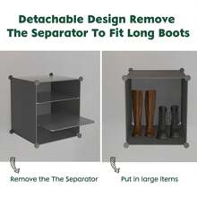 Shoe Rack Storage Cabinet With Doors, Portable Shoes Rack Organizer, Expandable Standing Rack, Storage 36-72 Pairs Shoes, Boots, Slippers For Entryway, Bedroom, Bedroom 6-Tier(Black) - Black - View 6