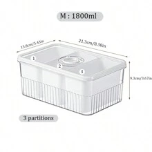 1個廚房食品儲存盒，透明水果和蔬菜保鮮盒，PET材質冰箱保鮮盒，堅果，蔬菜，肉類冷凍保鮮盒 - 深灰色 - 查看 19
