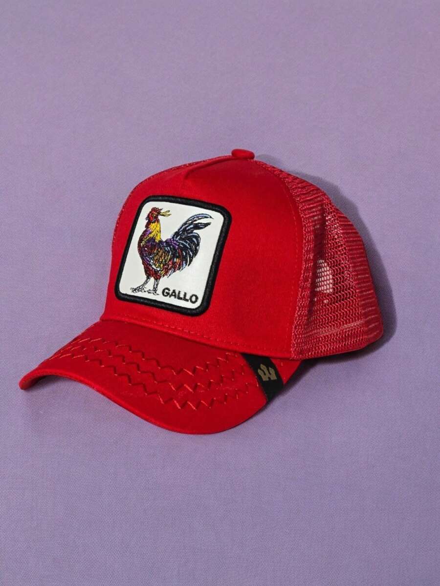 GORRA ANIMALES GALLO TRUCKER TRAILERO - Rojo - Ver 1