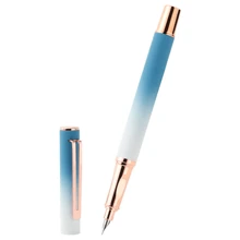 Colorful Stainless Steel Fashionable And Exquisite School Students Writing Calligraphy Birthday Gift Pen, With Ink Absorption And Interchangeable Ink Cartridges, 0.28mm Ultra-Fine Pen, Convenient For Business And Office Use - Multicolor - View 3