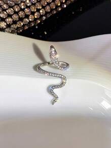 Gothic Shining Snake Ring Inlaid  Adjustable Cuff Ring Unique Jewelry For Men And Women Special Party Decor