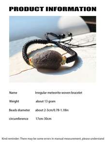 1 Vòng tay dệt thiên thạch thời trang bằng đá tự nhiên Thích hợp để tặng quà, đi kèm hộp quà và túi bảo quản trang sức - Xem 4