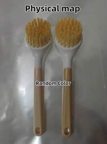 1 pezzo Spazzola da cucina con manico lungo per il lavaggio delle pentole, resistente agli oli, dotata di impugnatura anti-scottatura, per la pulizia di pentole e piatti, cucina, bagno, uso domestico, accessori per la casa