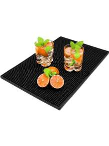 Alfombrilla para Barra(45 x 30 cm) , Alfombrilla de Goteo, Barra Antideslizantes Alfombrillas de Goma,Accesorios para Barra,para Cocina,Doméstica,Bartender,Bartops,Cafés,Restaurantes,Salón - Negro - Ver 1