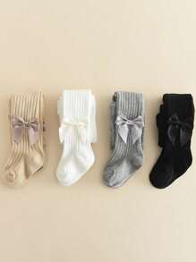 4pcs/Pack Soft & Comfortable Girls Leggings, Babies Tight Pants Tights, Children Pantyhose, Baby Accessories - Multicolor - View 3