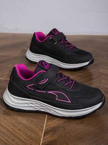 Zapatos para caminar para personas mayores, zapatos de suela blanda para mujeres mayores en primavera y otoño, zapatos casuales deportivos de cuero con antideslizantes y resistentes al desgaste - negro morado - Ver 4