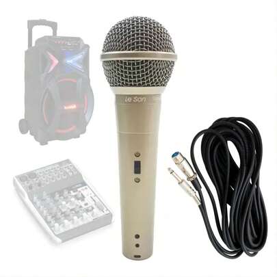 Microfone Dinâmico Com Cabo 2 Metros Eletromex EL-5004