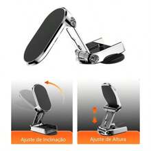 Strong Magnetic Car Phone Holder Rotatable Foldable Cell Phone Smartphone High Quality - 銀色 - 查看 5