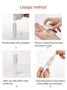 1pc/5pcs/6pcs 5ml/10ml 迷你旅行透明化妆品按压泵瓶 面霜瓶,化妆品分配器套装,真空压力瓶,便携式旅行分配器瓶带盒,适用于乳液、护肤品、眼霜、精华液、粉底护肤品,外出旅行必备用品 旅行必需品 学校用品 节日露营 节日必需品 度假配件 女士香水 男士香水 海滩香水 - 無色 - 查看 10