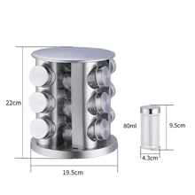 YASUHISA Organizador Especiero Giratorio 12 Frascos, Especiero Moderno Giratorio - transparente - Ver 3