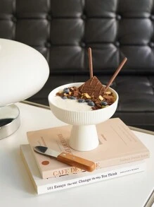 CMYD Studio 1 chiếc bát đựng sữa chua bằng gốm đơn giản, bát đựng trái cây, cốc đựng kem, màu trắng, thích hợp cho bàn ăn, phòng khách, bữa sáng, ngũ cốc, đồ dùng học tập bằng sữa, quà tặng Giáng sinh - Nhiều màu - Xem 8