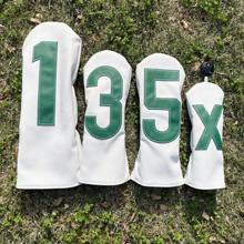 Golf Club Head Cover, Golf Club Protective Sleeve, Driver PU Material Better Protection For Golf Clubs, Practical Minimalist Style - White - View 1