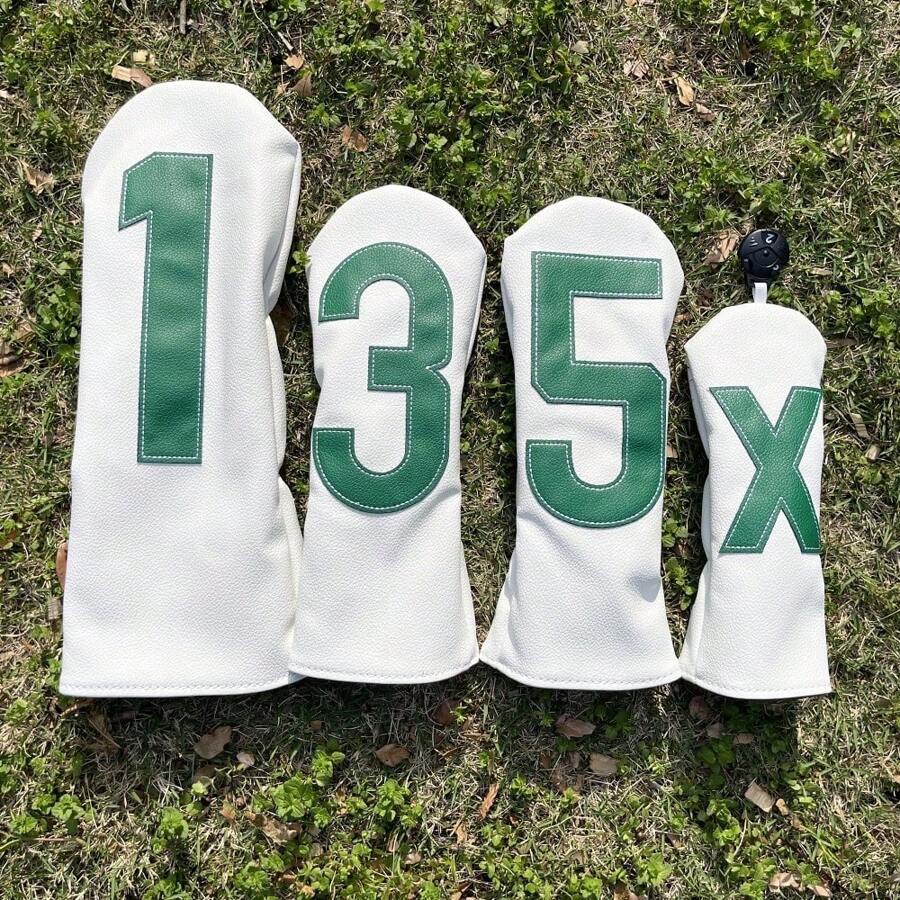 Golf Club Head Cover, Golf Club Protective Sleeve, Driver PU Material Better Protection For Golf Clubs, Practical Minimalist Style - White - View 1