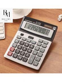 Calculadora de Oficina, Escuela, Doble Carga (Solar y Bateria), Con Pantalla Grande de 12 Digitos, Calculadora Para Financiar, Contabilidad, Calculadora de Escritorio, Articulo Escolar, Calculadora Simple Para la Escuela DX-1200V - Gris - Ver 1