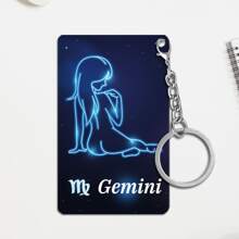 1pc Custom-Made Acrylic Keychain With 12 Constellations, Personalized Name Keychain, Laser Engraved Stainless Steel Keyring, Car Backpack Pendant Keychain, Perfect For Men And Women, Fashionable Gifts For Birthdays, Weddings, Christmas, Father's Day, And Valentine's Day Graduation