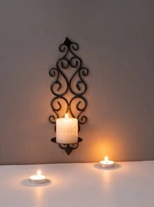 1 chiếc nến treo tường bằng sắt rèn, giá nến treo tường phong cách mộc mạc, đồ trang trí treo tường theo chiều dọc, giá nến treo nghệ thuật treo tường bằng kim loại màu vàng thích hợp cho phòng khách gia đình, phòng ăn, spa, quán bar Halloween, ma quái, mùa thu, lễ hội, ngày lễ Giáng sinh, mùa đông, ngày lễ, lễ hội, quà tặng - Vàng - Xem 13