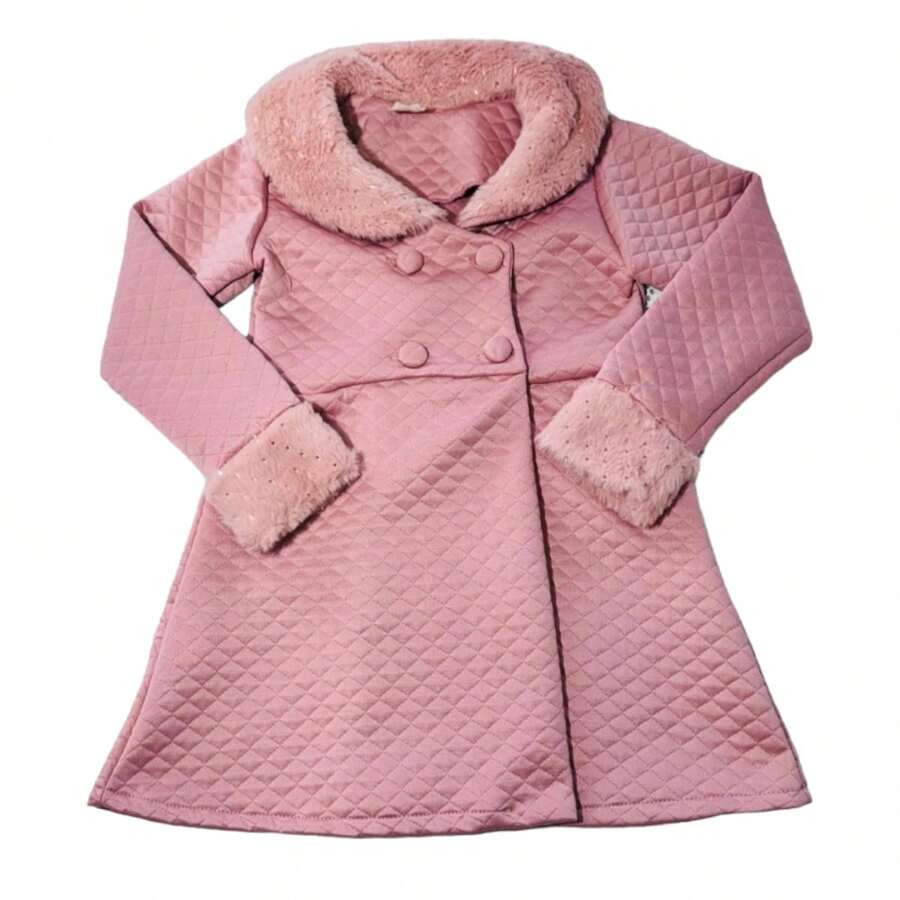 Young Girls Overcoats - 乾枯玫瑰色 - 查看 1