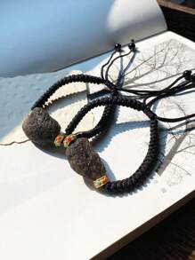 1 Vòng tay dệt thiên thạch thời trang bằng đá tự nhiên Thích hợp để tặng quà, đi kèm hộp quà và túi bảo quản trang sức - Xem 1