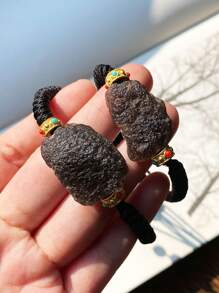 1 Vòng tay dệt thiên thạch thời trang bằng đá tự nhiên Thích hợp để tặng quà, đi kèm hộp quà và túi bảo quản trang sức - Xem 9