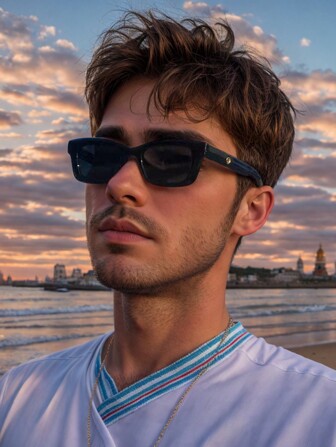 1 件时尚黑色时尚眼镜，带 AC 镜片，男女皆宜，适合徒步旅行、徒步和日常休闲穿着 - 夏季装饰眼镜、骑行眼镜、海滩派对海滩配件眼镜遮阳镜，适合夏季海滩度假、户外、旅行